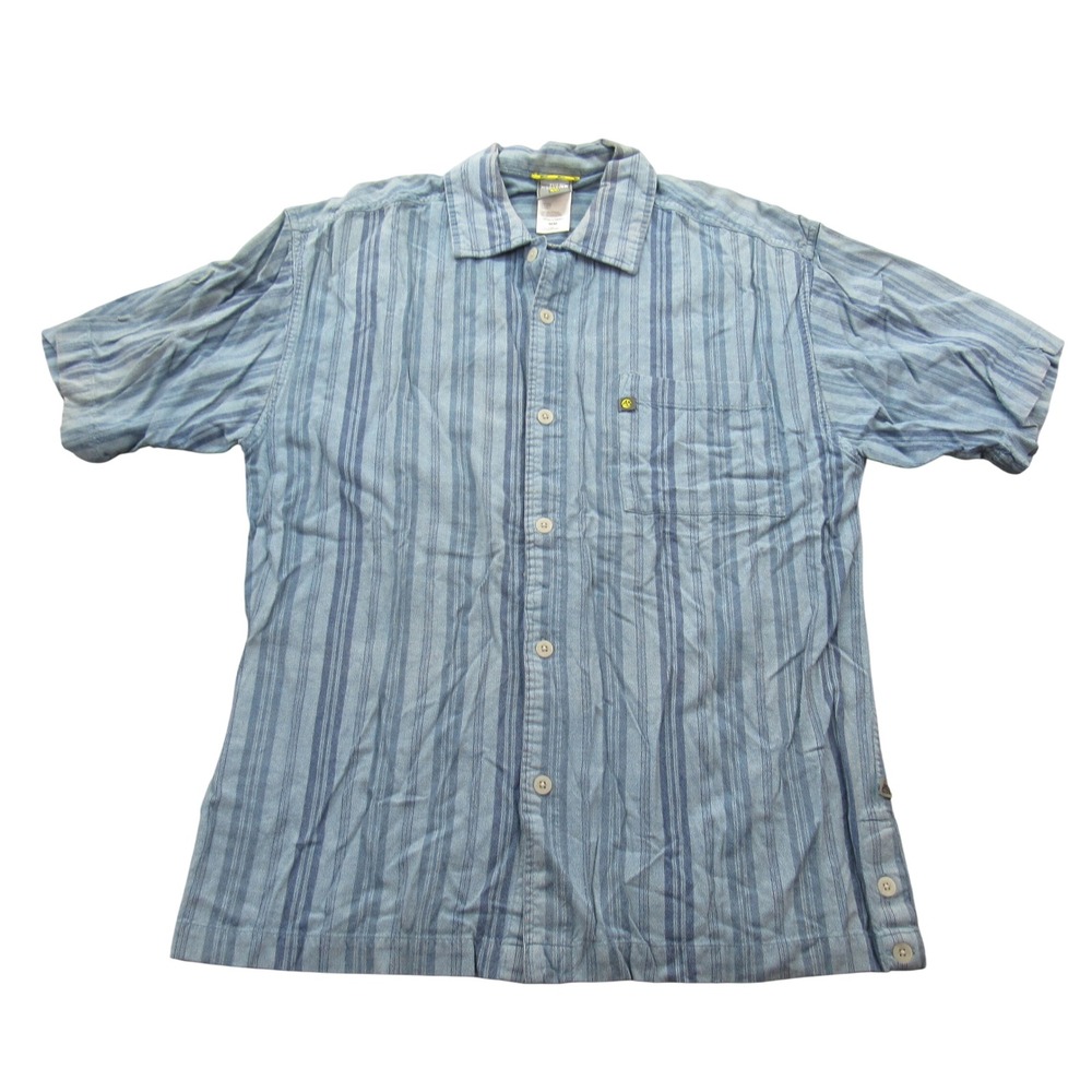 The North‎ Face A5 Series Mens Blue Striped Short Sleeve Button Up Shirt Medium